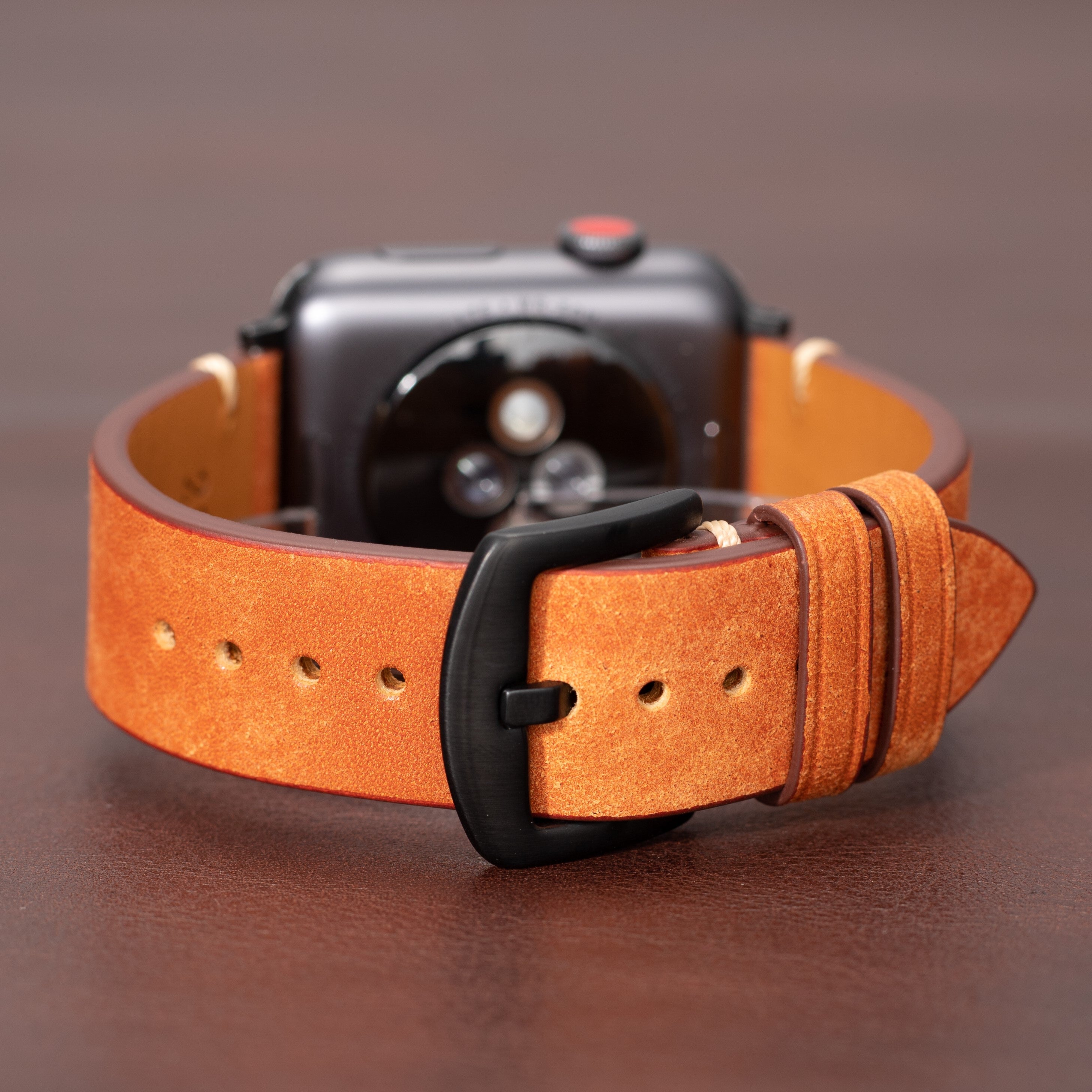 Premium Italian Leather Apple Watch Band - Orange