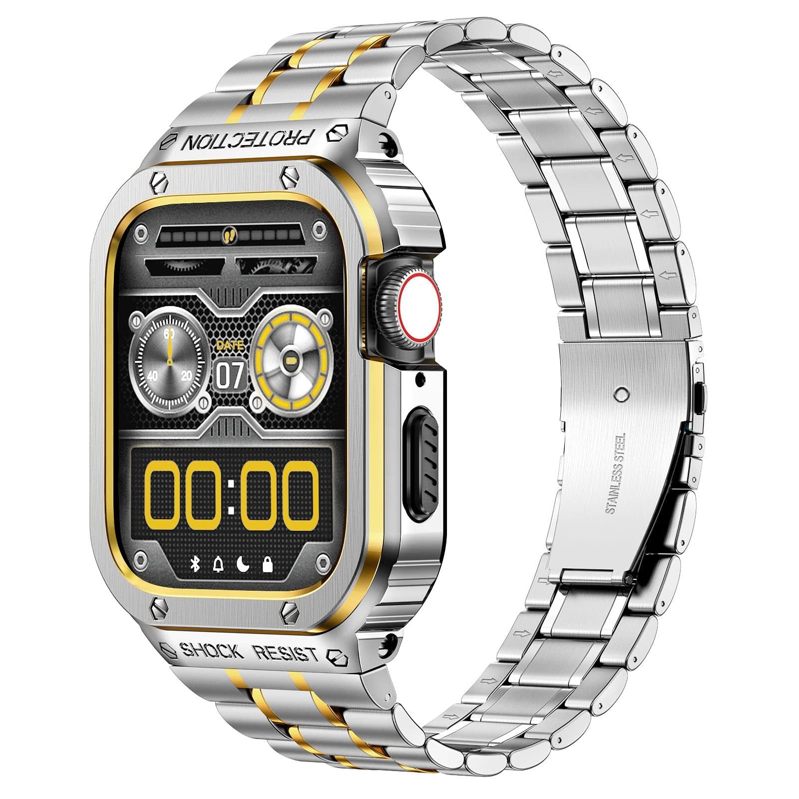 Stainless Steel Band With Case For Apple Watch