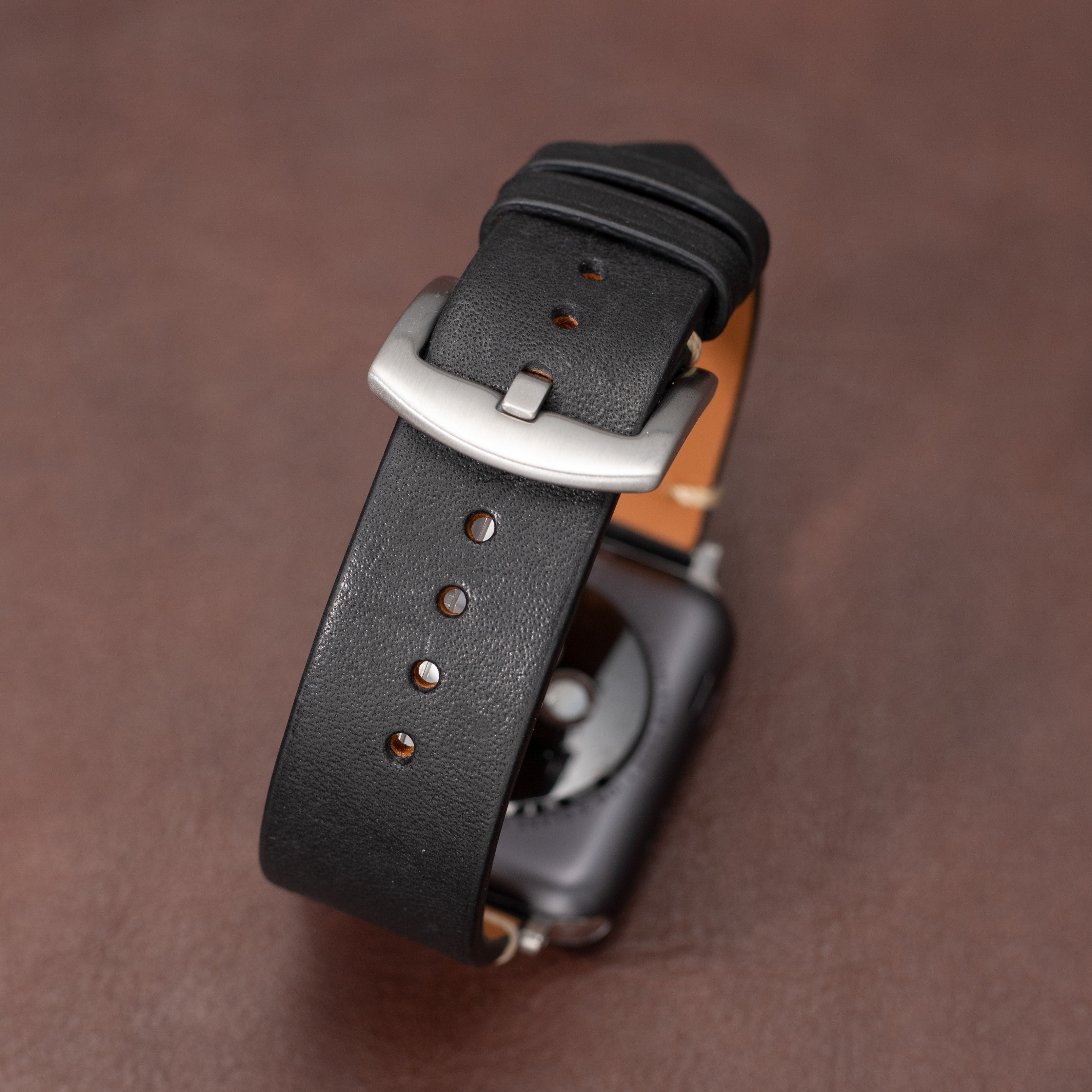 Premium Italian Leather  Apple Watch Band - Black