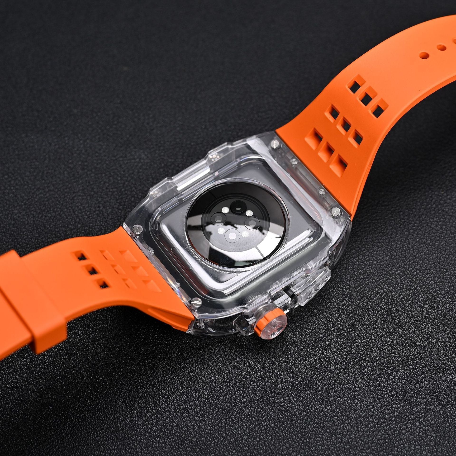 RM V30 Glacier Series Fluoroelastomer Band Transparent Case Retrofit Kit For Apple Watch
