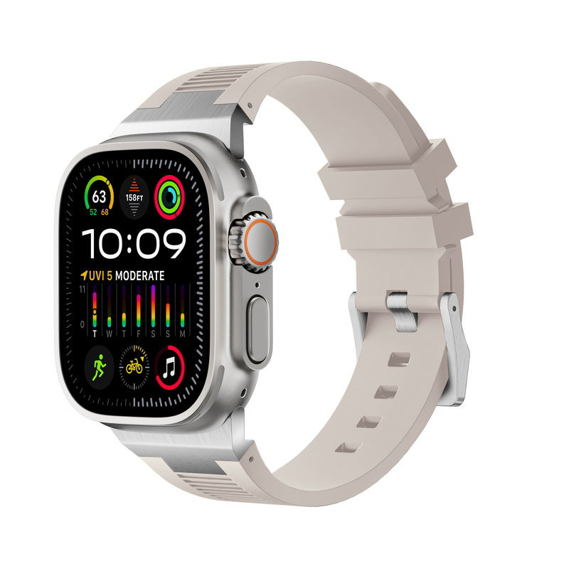 AP New Connector Silicone Band For Apple Watch
